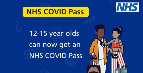 12-15 year olds can now get a NHS covid pass 